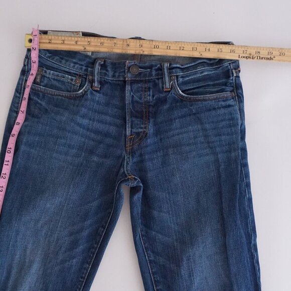 Abercrombie & Fitch Dark Wash Classic Straight Bootcut Blue Denim Jeans 32X32 - Picture 4 of 15
